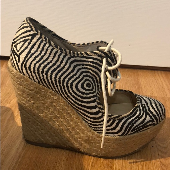 Aldo Miggins Wedge Platform Elevator Heels Zebra - Picture 6 of 7
